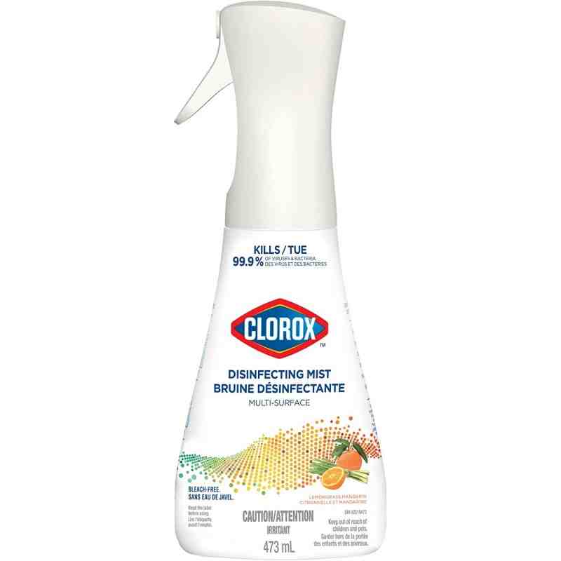 Clorox® 55854 Disinfecting Mist, Multi-Surface Cleaner, Bleach-Free, Mandarin, 473ml, Case of 6 - [DefendUse.com] - 55854 - Clor