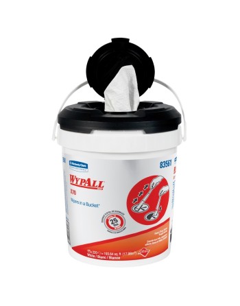 WypAll® 83561 X70 Cloths in a Bucket, White, 2 Buckets/Case, 220 Sheets/Bucket - [DefendUse.com] - 83561 - WypAll® Industrial Pl