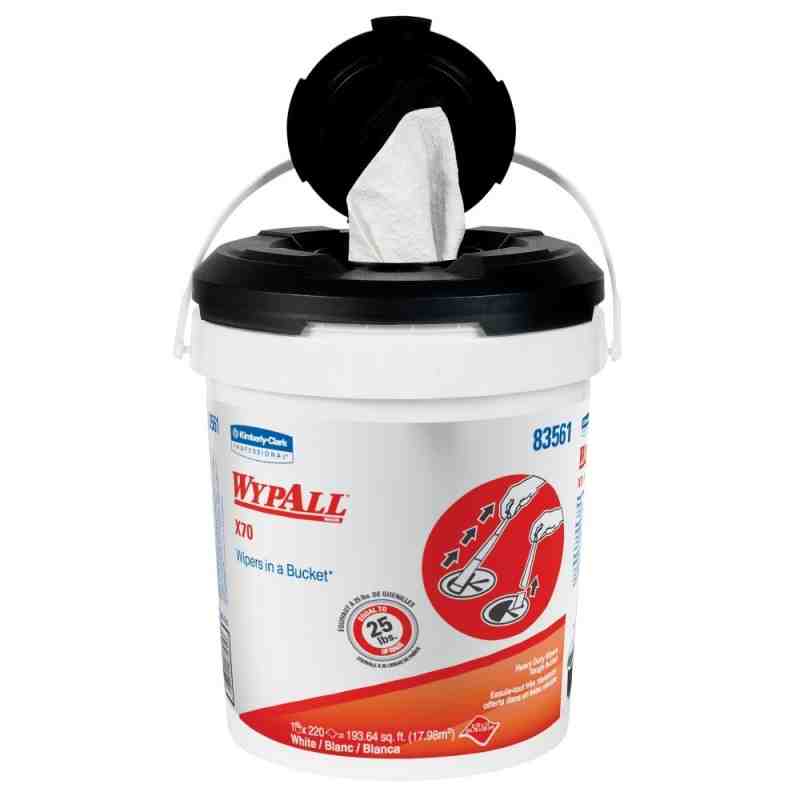 WypAll® 83561 X70 Cloths in a Bucket, White, 2 Buckets/Case, 220 Sheets/Bucket - [DefendUse.com] - 83561 - WypAll® Industrial Pl