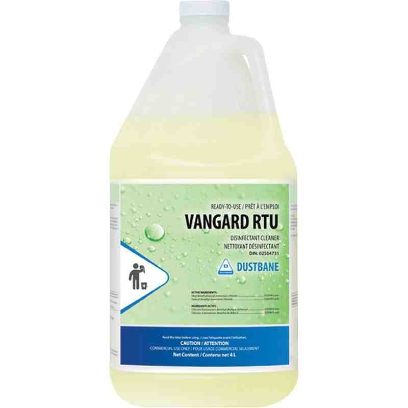 DUSTBANE 53021 Vangard Ready-to-Use Disinfectant, Jug Container Size: 4 L Scent: Lemon DIN: 2504731, Case of 4 - [DefendUse.com]