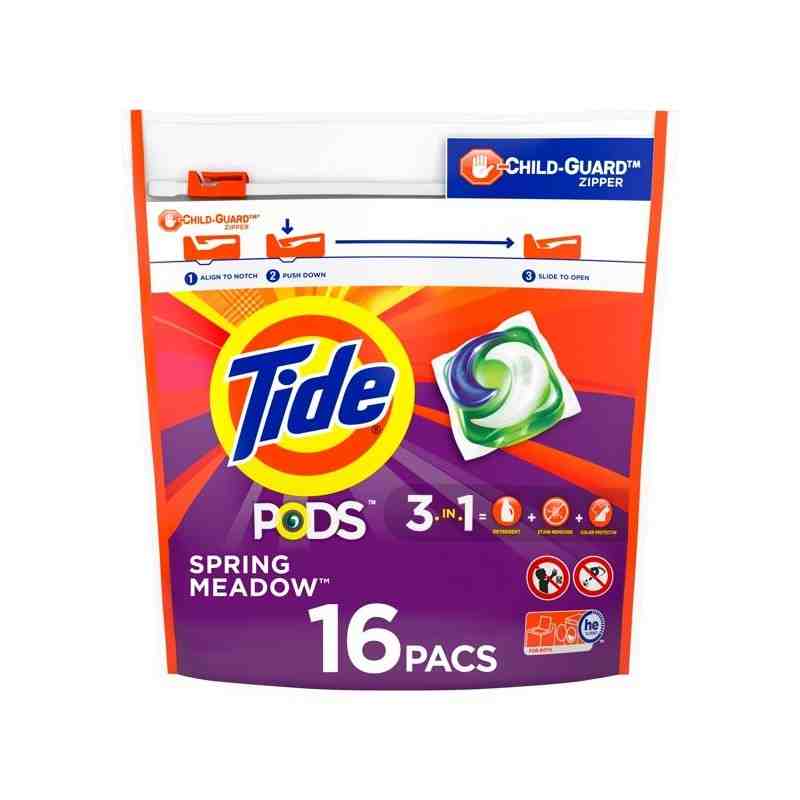 Tide 37000-93120 Liquid Laundry Detergent Pods Spring Meadow, Case of 6/16ct - [DefendUse.com] - 37000-93120 - Tide Liquid Laund