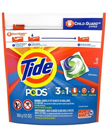 Tide 37000-93035 Liquid Laundry Detergent Pods Original, Case of 6/16ct - [DefendUse.com] - 37000-93035 - Tide Liquid Laundry De