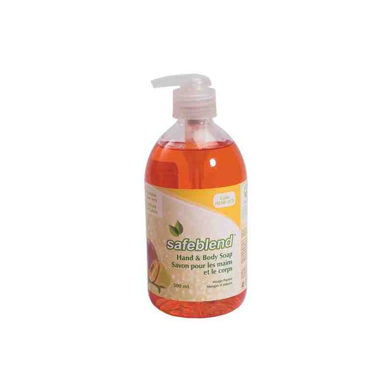 SAFEBLEND. Hand & Body Soap, Net Volume: 500 ml, Mango & Papaya, Case of 12 - [DefendUse.com] - HLMP5CD - Safeblend™ 