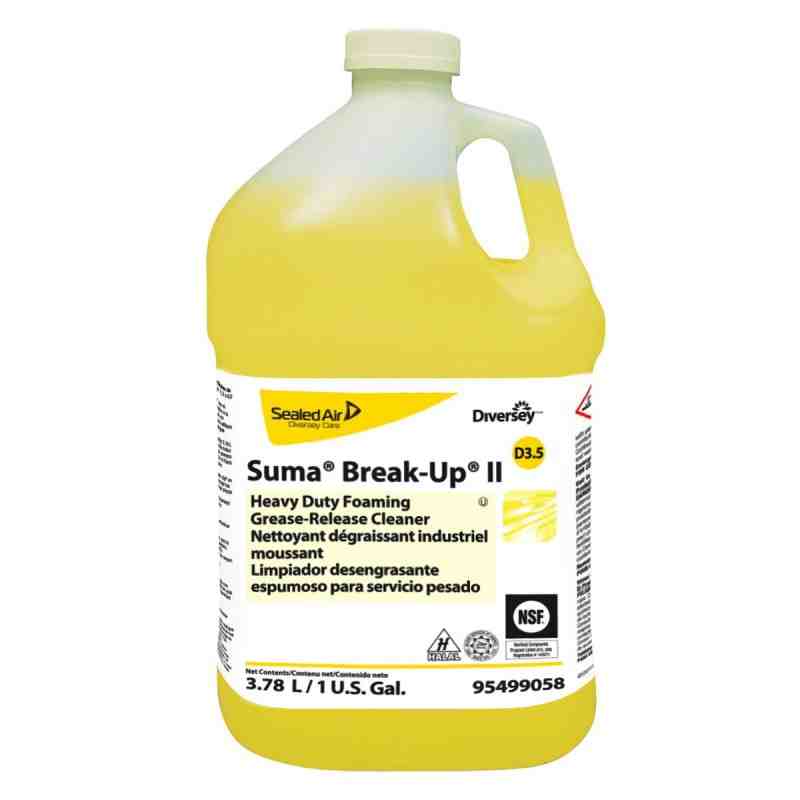 Diversey™ 95499058 Suma Break-Up II Heavy Duty Liquid Grease Release Cleaner, 3.78L, Case of 4 - [DefendUse.com] - 95499058 - Di