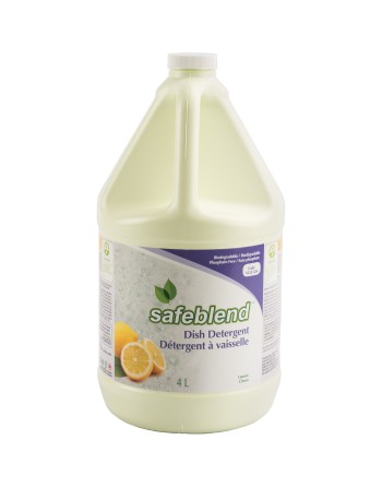 SAFEBLEND  Liquid Dish Detergent Type: Liquid Container Size: 4 L Container Type: Jug Fragrance: Lemon, Case of 4 - [DefendUse.c