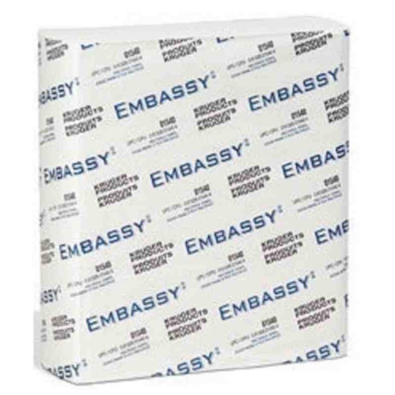 Kruger 01540 Embassy® Multifold Towel, 1-Ply, 12 Packs/Case, 334 Sheets/Pack, Made in Canada - [DefendUse.com] - 01540 - Kruger 