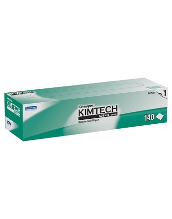 KIMTECH® 34256 Delicate Task Wipers In Pop-Up Box, Low-Lint Single-Ply, White, 140 Wipes/Box, 15 Box/Case - [DefendUse.com] - 34