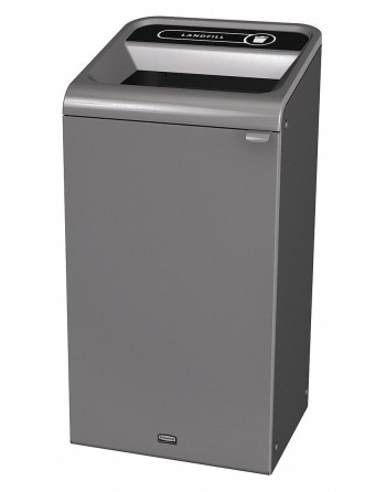 Rubbermaid 1961621 Configure 23 Gallon Stenni Gray 1 Stream Landfill Indoor Square Waste Container - [DefendUse.com] - 1961621 -