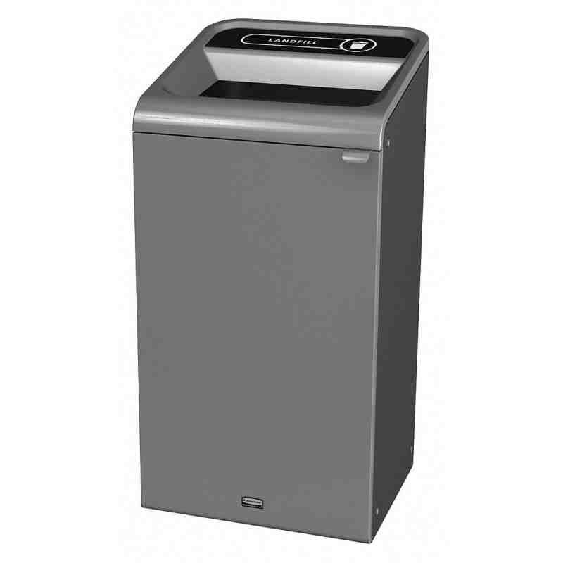 Rubbermaid 1961621 Configure 23 Gallon Stenni Gray 1 Stream Landfill Indoor Square Waste Container - [DefendUse.com] - 1961621 -