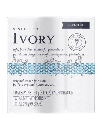 IVORY 37000-12364 Simply 9.5oz Bar Soap, 3/pk, Case of 24 - [DefendUse.com] - 37000-12364 - P&G Professional