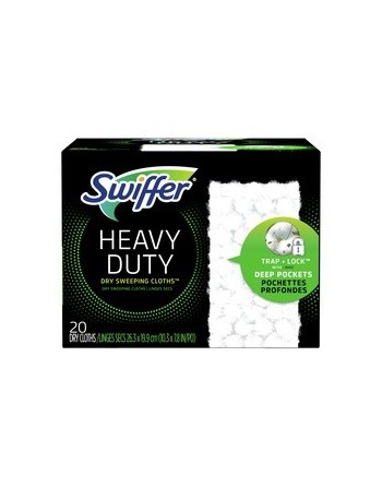 Swiffer Sweeper Heavy Duty Dry Sweeping Cloths, 20 Count, Case of 4 - [DefendUse.com] - 37000-77197 - Commercial & Home Cleaning