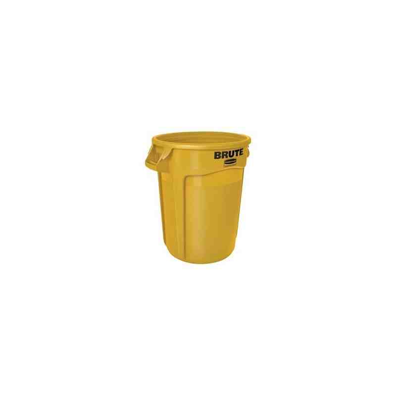 Rubbermaid FG263200YEL Brute Container Vented 32G - Yellow - [DefendUse.com] - FG263200YEL - Brute® Trash Cans