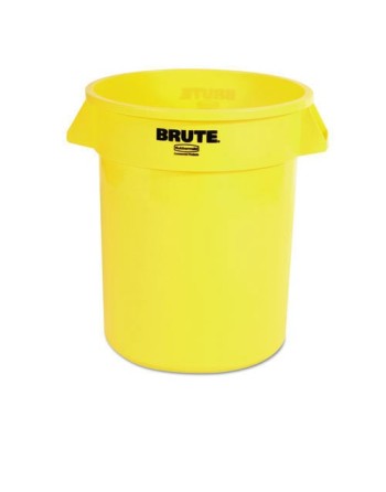 Rubbermaid FG262088YEL Brute Container Straightwall 20G - Yellow - [DefendUse.com] - FG262088YEL - Brute® Trash Cans