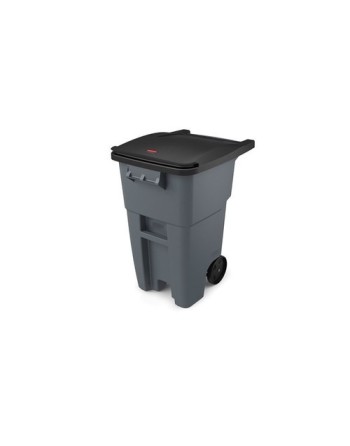 Rubbermaid FG9W2700GRAY Brute Rollout Container - 50G - Gray - [DefendUse.com] - FG9W2700GRAY - Trash Cans with Wheels