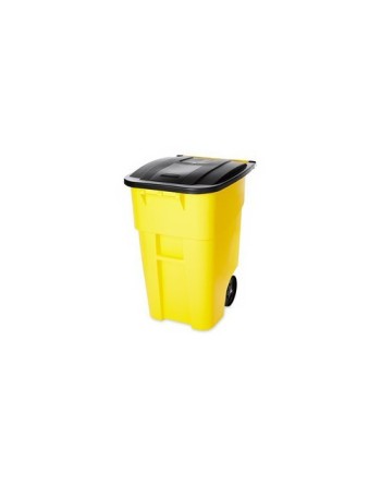 Rubbermaid FG9W2700YEL Brute Rollout Container - 50G - Yellow - [DefendUse.com] - FG9W2700YEL - Trash Cans with Wheels