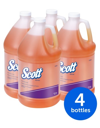 Scott Hair & Body Wash (91325), Protein-Enriched Golden Gel, Clean Rinsing, 1 Gallon Jugs, 4 / Case - [DefendUse.com] - 91325 - 