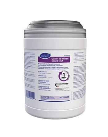 DIVERSEY Oxivir® 5144708 TB Disinfecting Wipes Canada, 6" X 7" Sheet, Case of 12 x 160ct - [DefendUse.com] - 5144708 - Oxivir® D