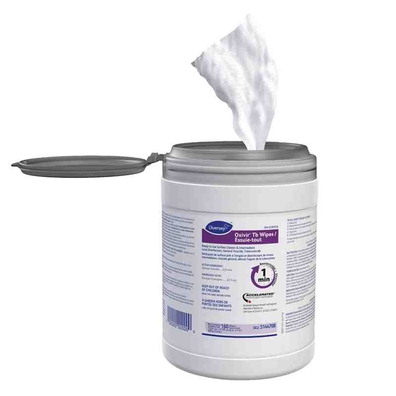 DIVERSEY Oxivir® 5144708 TB Disinfecting Wipes Canada, 6" X 7" Sheet, Case of 12 x 160ct - [DefendUse.com] - 5144708 - Oxivir® D