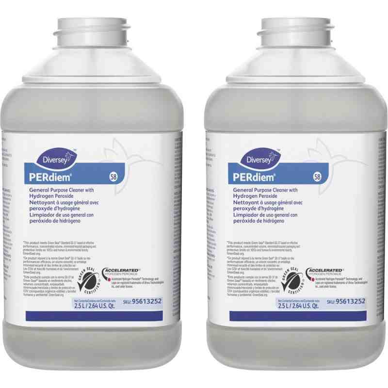 Diversey™ 95613252 Perdiem 58 Liquid General Purpose Cleaner, 2.5L J-Fill Bottle, Odorless, Case of 2 - [DefendUse.com] - 956132