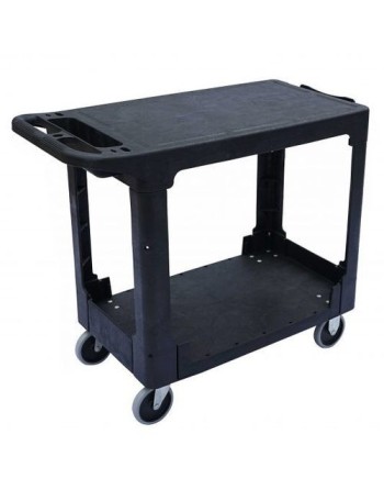 GLOBE 5900 Utility Cart Flat 2-Shelf  38" x19" x 33" Charcoal - [DefendUse.com] - 5900 - Globe Commercial Cleaning