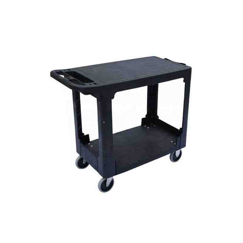 GLOBE 5900 Utility Cart Flat 2-Shelf  38" x19" x 33" Charcoal - [DefendUse.com] - 5900 - Globe Commercial Cleaning