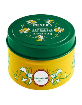 SC JOHNSON 59200003165 Mrs.Meyers Tin Candle - Honeysuckle - 8/82g, Case: 8 x 82g - [DefendUse.com] - 59200003165 - Mrs. Meyer's