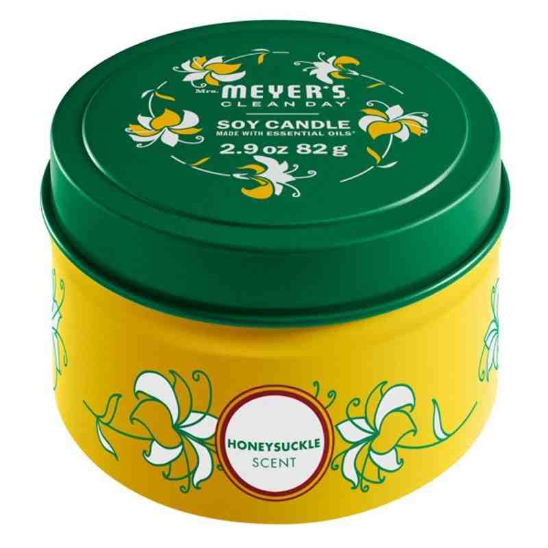 SC JOHNSON 59200003165 Mrs.Meyers Tin Candle - Honeysuckle - 8/82g, Case: 8 x 82g - [DefendUse.com] - 59200003165 - Mrs. Meyer's