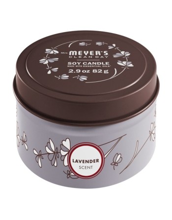 SC JOHNSON 59200003158 Mrs.Meyers Tin Candle - Lavender - 8/82g, Case: 8 x 82g - [DefendUse.com] - 59200003158 - Mrs. Meyer's® C