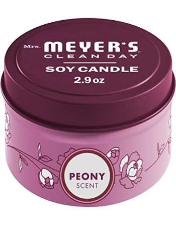 SC JOHNSON 59200003189 Mrs.Meyers Tin Candle - Peony - 8/82g, Case: 8 x 82g - [DefendUse.com] - 59200003189 - Mrs. Meyer's® Clea