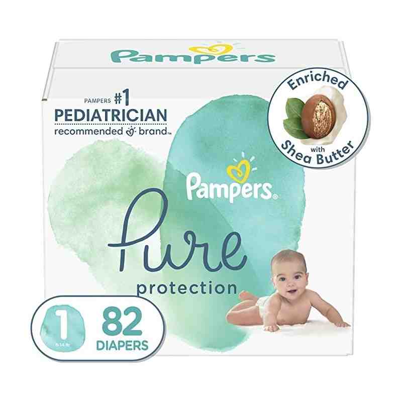 PAMPERS Diapers Size 1 - Pure Protection Hypoallergenic Disposable Baby Diapers, Fragrance Free, 82 Count - [DefendUse.com] - 37