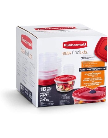 Rubbermaid Easy Find Lid Set of 18 Storage Containers BPA Free 2066483 - [DefendUse.com] - 2066483 - Rubbermaid Housewares