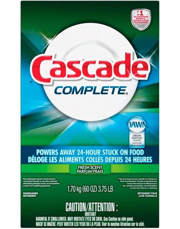 Cascade 37000-95788 Powder Dishwasher Detergent, Fresh Scent, 1.7 kg, Case of 6 - [DefendUse.com] - 10037000957888 - Cascade®
