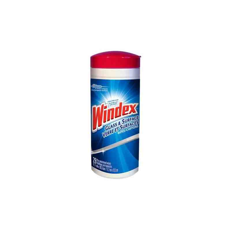 Windex 6000188711372 Glass & Surface Pre-moistened Wipes, 28 ct, Case of 9 - [DefendUse.com] - 6000188711372 - Windex®