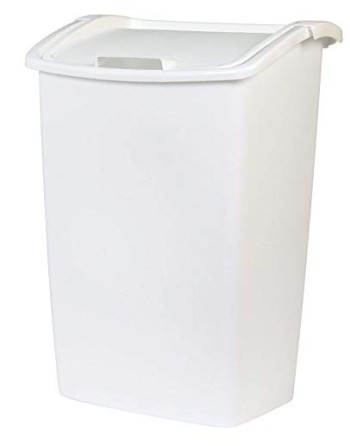 Rubbermaid FG280300WHT Housewares, Dual Action Wastebasket 3.5L - White, Case of 6 - [DefendUse.com] - FG280300WHT - Rubbermaid 