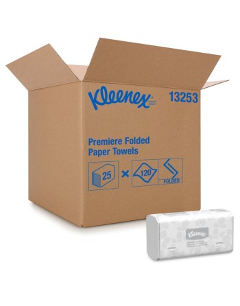 Kleenex Premium Folded Paper Towel, 25 Packs / Case, 120 Trifold / Pack, Case - [DefendUse.com] - 13253 - Kleenex®