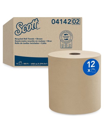 Scott® 100% Recycled Fiber Hard Roll Paper Towels, Natural, 800' / Roll, 12 Rolls / Case, 9,600' / Case - [DefendUse.com] - 0414