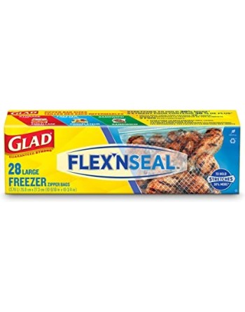 CLOROX 30345 Glad Flex & Seal Freezer Bag Large, Case of 4/28ct - [DefendUse.com] - 30345 - Clorox® Kitchen