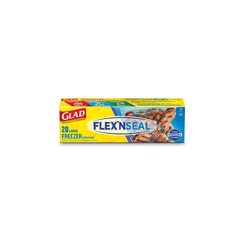 CLOROX 30345 Glad Flex & Seal Freezer Bag Large, Case of 4/28ct - [DefendUse.com] - 30345 - Clorox® Kitchen