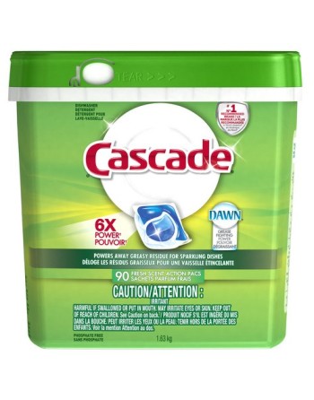 Cascade® 37000-23780 2 In 1 Action Pacs Fresh Scent, Dishwasher Pods, Case of 3/90ct - [DefendUse.com] - 37000-23780 - Dishwashe