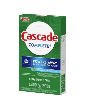 Cascade 37000-95788 Powder Dishwasher Detergent, Fresh Scent, 1.7 kg, Case of 6 - [DefendUse.com] - 10037000957888 - Cascade®
