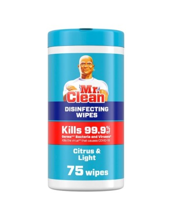 Mr. Clean 10056100085758 Disinfectant Wipes All Purpose Cleaner, Citrus, White, Case of 6 - [DefendUse.com] - 10056100085758 - M