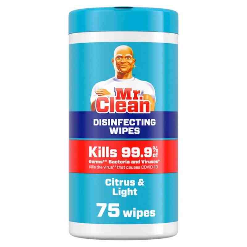 Mr. Clean 10056100085758 Disinfectant Wipes All Purpose Cleaner, Citrus, White, Case of 6 - [DefendUse.com] - 10056100085758 - M