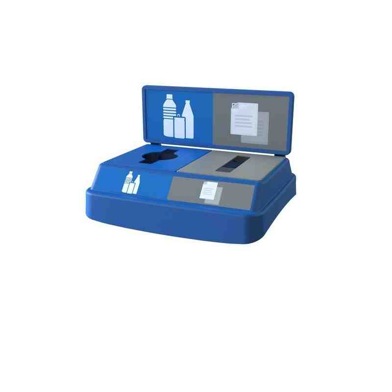 Clean River FX50LBE2CBPBB Flex-Lid 50G-2 stream w/BB-Cn&Bot/Pap-Blue - [DefendUse.com] - FX50LBE2CBPBB - Clean River Recycling