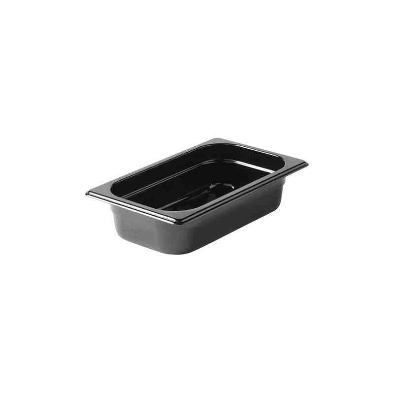 RUBBERMAID FG210P00BLA  Hot Food Pan - 1/4 Size - 2 1/2" Depth - Black - [DefendUse.com] - FG210P00BLA - Food Service