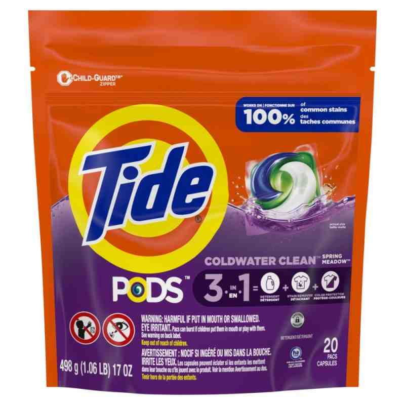 Tide 37000-95583 PODS Liquid Laundry Detergent Pacs, Spring Meadow, 20 count, Case of 6 - [DefendUse.com] - 37000-95583 - Laundr