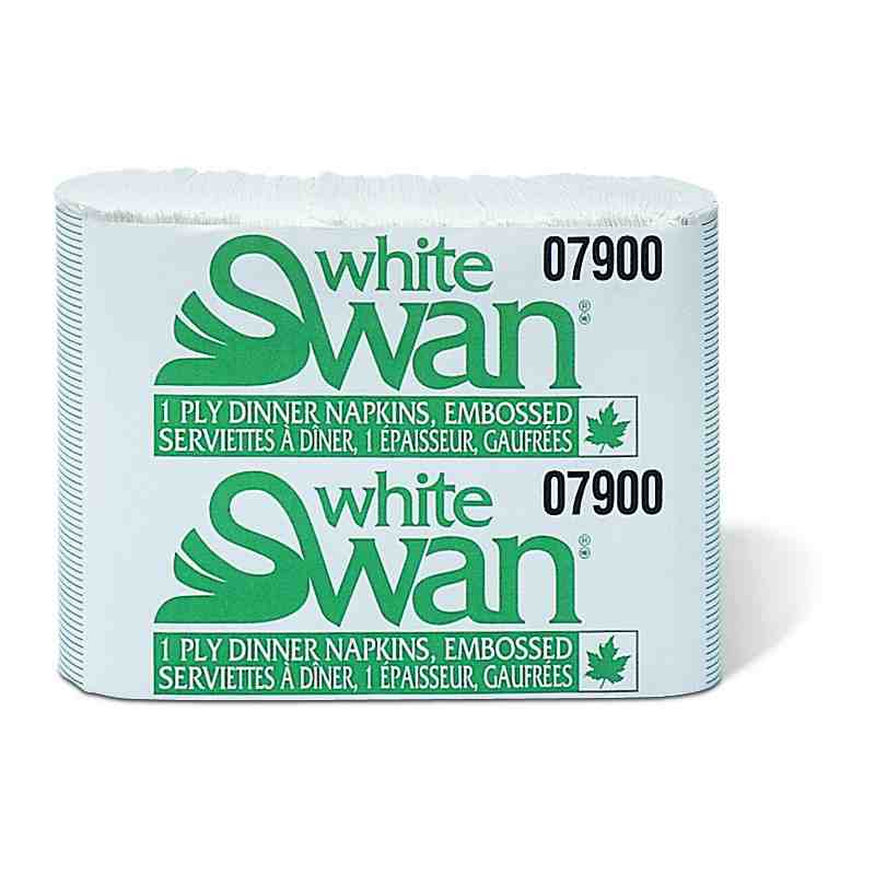 Kruger 07900 White Swan 1-Ply Dinner Napkins, 1/8 Fold , 3,000/case - [DefendUse.com] - 07900 - Kruger Inc - Tissue Products