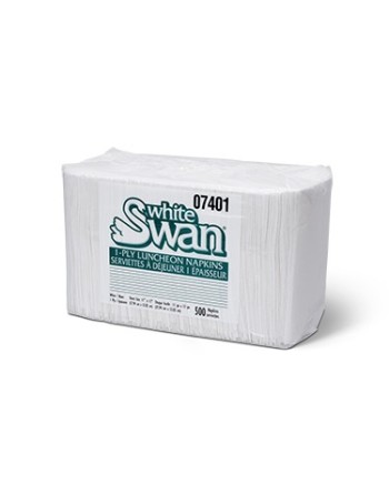 Kruger 07401 White Swan 1-Ply Luncheon Napkin, 4 Fold, White, 6,000/case - [DefendUse.com] - 07401 - Kruger Inc - Tissue Product