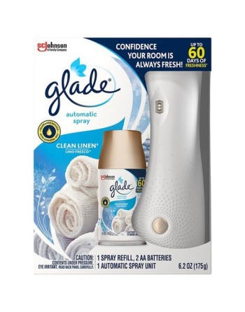 SC JOHNSON 10062300706768 Glade Automatic Spray - Clean Linen Starter Kit- 4/1ct Case: 4 x 1 - [DefendUse.com] - 62300706768 - G