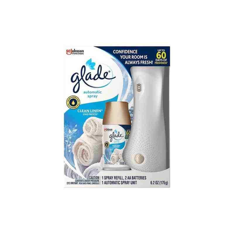 SC JOHNSON 10062300706768 Glade Automatic Spray - Clean Linen Starter Kit- 4/1ct Case: 4 x 1 - [DefendUse.com] - 62300706768 - G