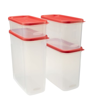 RUBBERMAID Housewares 1779888  Modular Canister Set 8/pc - Clear/Red, Case: 2 - [DefendUse.com] - 1779888 - Rubbermaid Houseware